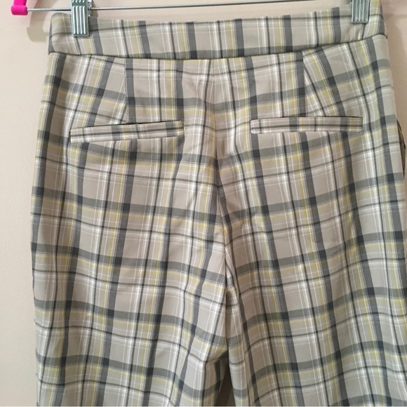 Zara flare pants Checked Plaid Trouser Beige Mid Rise size Xs new - Picture 5 of 10